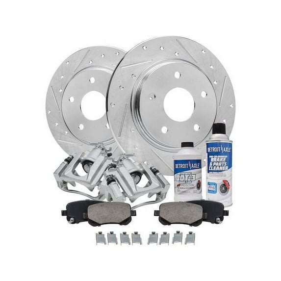 Rear Brake Pad Rotor and Caliper Set - Compatible with 2009 - 2012 Volkswagen Routan 2010 2011