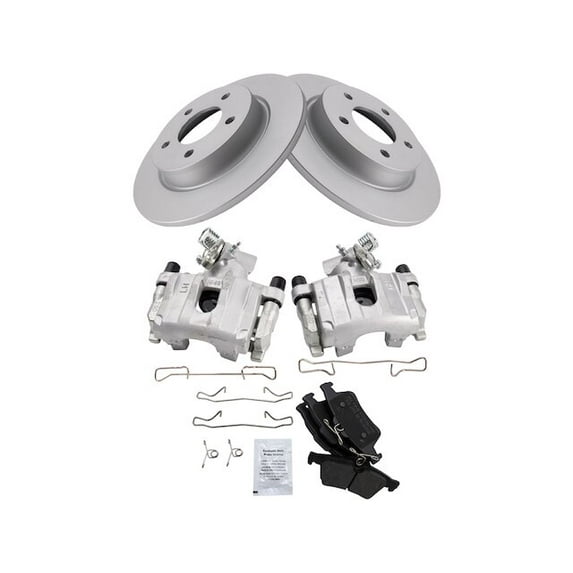 Rear Brake Pad Rotor and Caliper Set - Compatible with 2009 - 2013 Mazda 3 2010 2011 2012