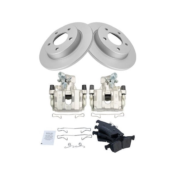 Rear Brake Pad Rotor and Caliper Set - Compatible with 2009 - 2013 Mazda 3 i 2010 2011 2012