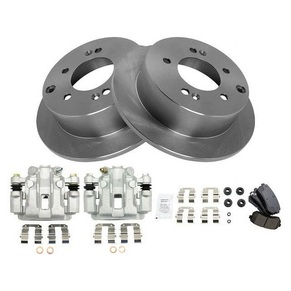 Rear Brake Pad Rotor and Caliper Set - Compatible with 2010 - 2013 Kia Forte 2011 2012
