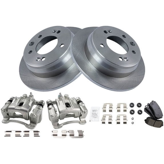 Rear Brake Pad Rotor and Caliper Set - Compatible with 2010 - 2015 Hyundai Tucson FWD 2011 2012 2013 2014