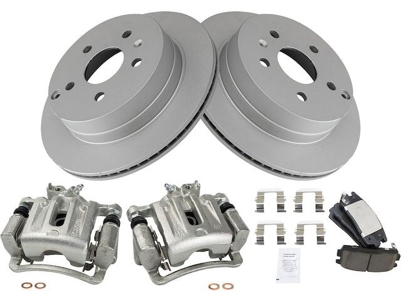 Rear Brake Pad Rotor and Caliper Set Compatible with 2010 2017