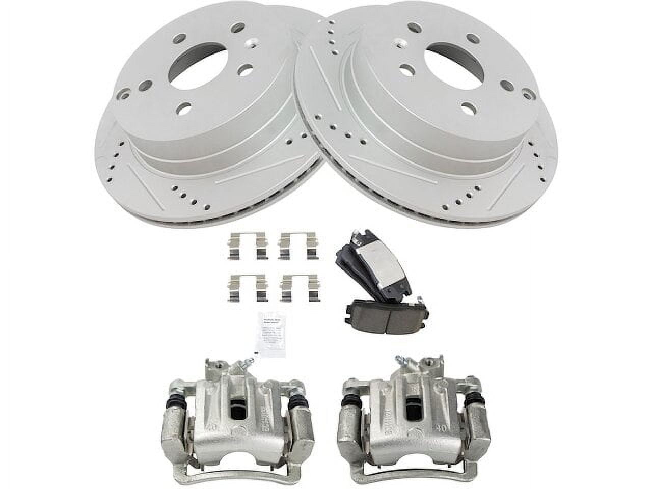 Rear Brake Pad Rotor and Caliper Set Compatible with 2010 2017