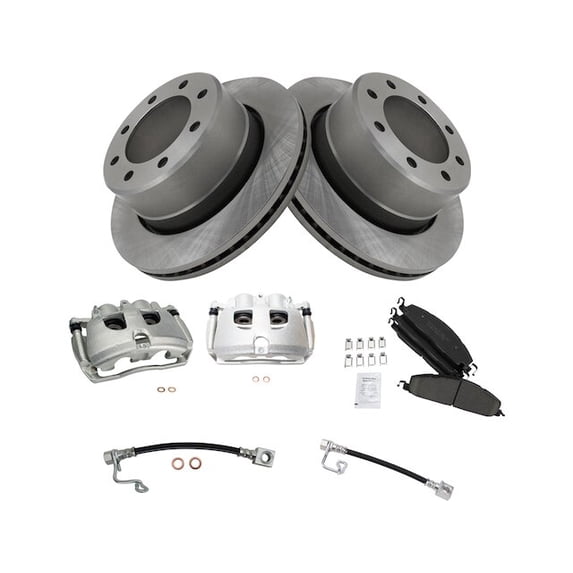 Rear Brake Pad Rotor and Caliper Set - Compatible with 2011 - 2013 Ram 2500 2012