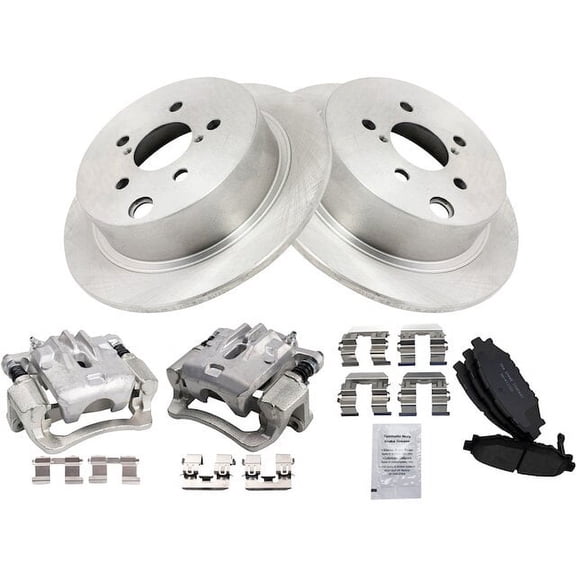 Rear Brake Pad Rotor and Caliper Set - Compatible with 2012 - 2015 Subaru Impreza 2.0L H4 2013 2014