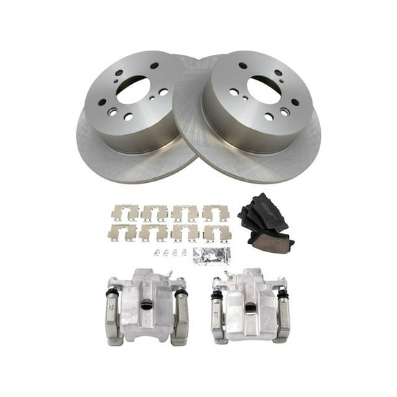 Rear Brake Pad Rotor and Caliper Set - Compatible with 2012 - 2017 Toyota Camry 2013 2014 2015 2016