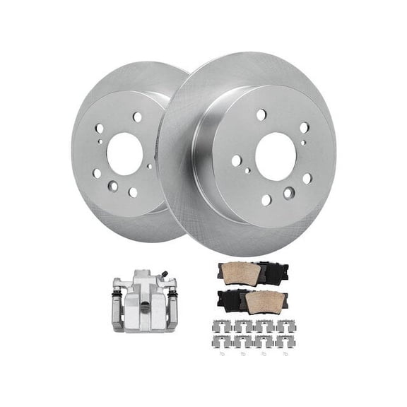 Rear Brake Pad Rotor and Caliper Set - Compatible with 2012 - 2017 Toyota Camry 2013 2014 2015 2016