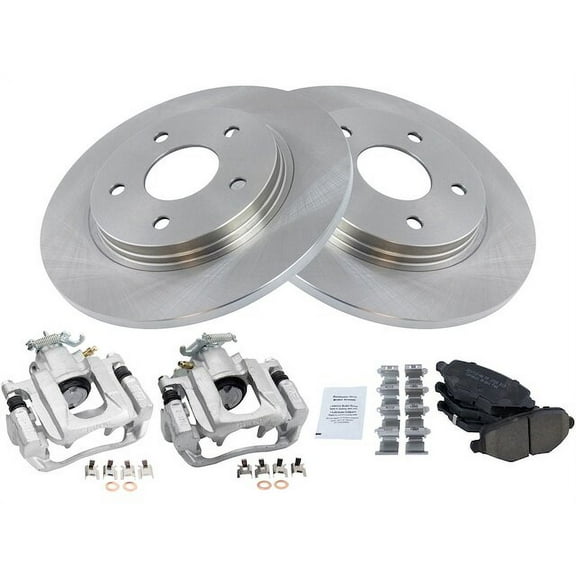 Rear Brake Pad Rotor and Caliper Set - Compatible with 2014 - 2016 Chrysler Town & Country 2015