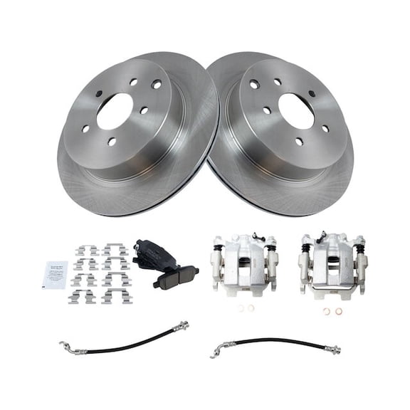 Rear Brake Pad Rotor and Caliper Set - Compatible with 2014 - 2018 INFINITI QX60 2015 2016 2017