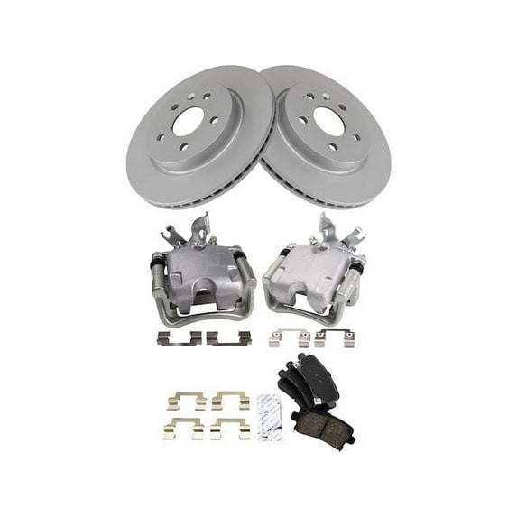 Rear Brake Pad Rotor and Caliper Set - Compatible with 2014 - 2019 Chevy Impala 2015 2016 2017 2018
