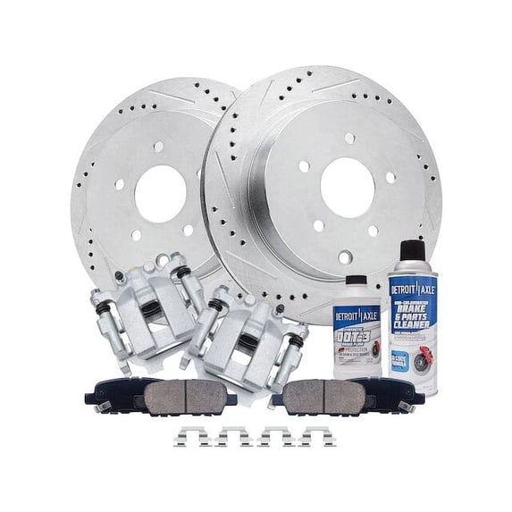 Rear Brake Pad Rotor and Caliper Set - Compatible with 2014 - 2019 INFINITI QX60 2015 2016 2017 2018