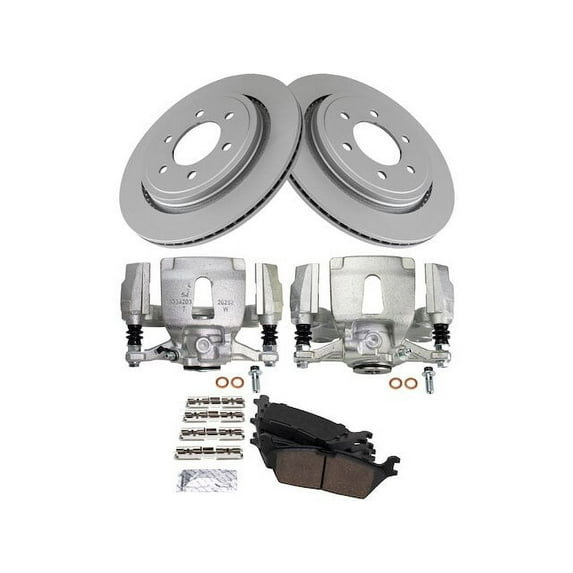 Rear Brake Pad Rotor and Caliper Set - Compatible with 2015 - 2017 Ford F-150 2016