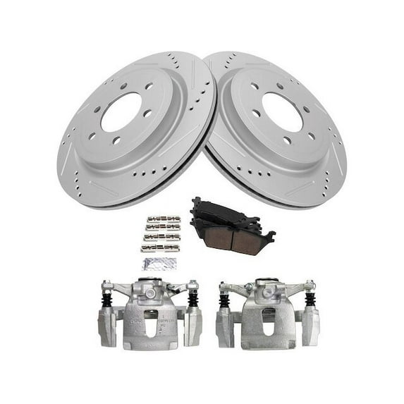 Rear Brake Pad Rotor and Caliper Set - Compatible with 2018 Ford F-150