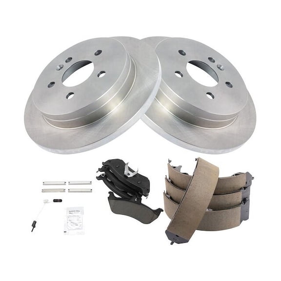 Rear Brake Pad Rotor and Parking Brake Kit 4 Piece - Compatible with 1998 - 2003 Mercedes-Benz ML320 1999 2000 2001 2002