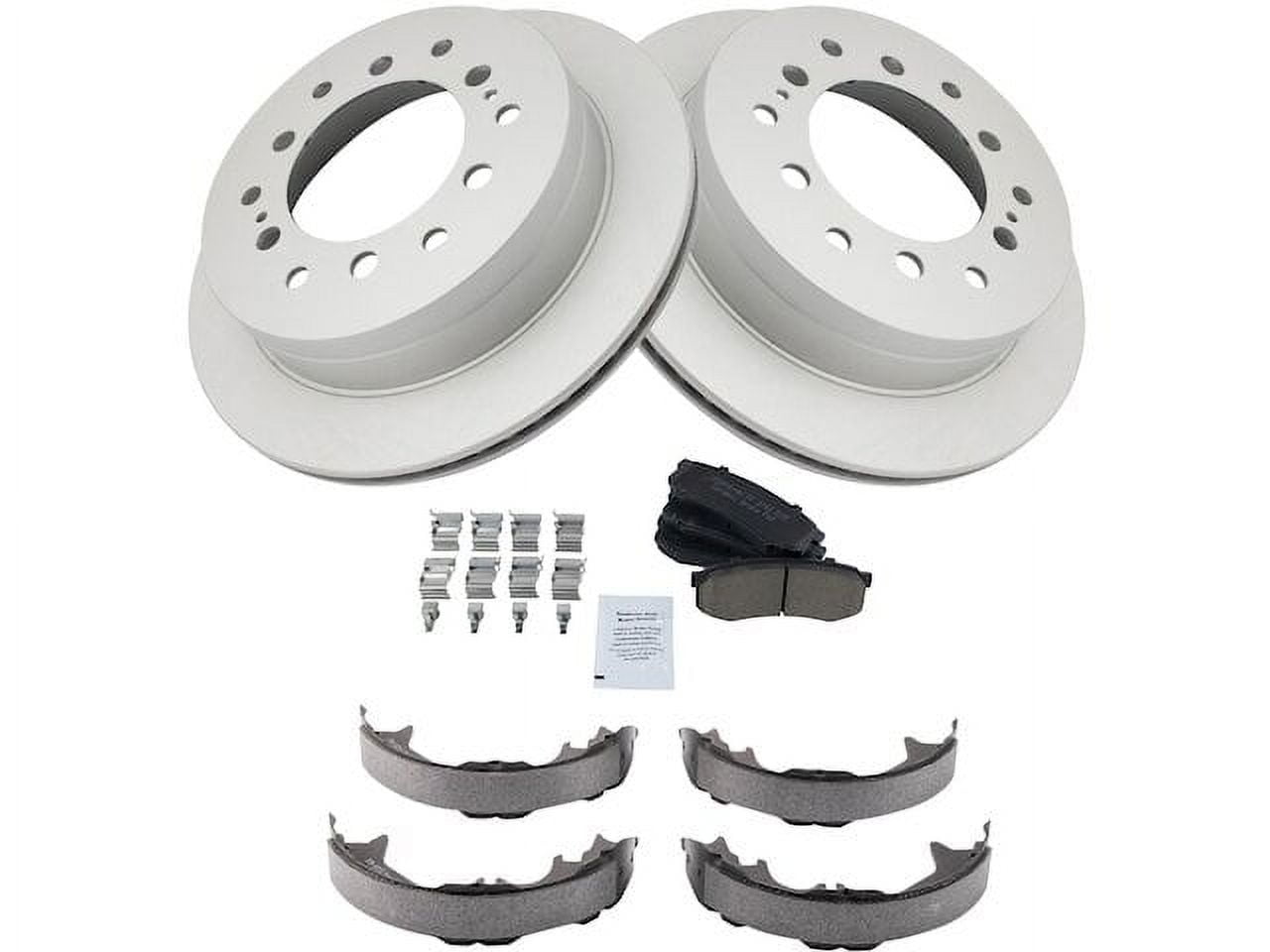 Rear Brake Pad Rotor and Parking Brake Kit 4 Piece - Compatible with ...