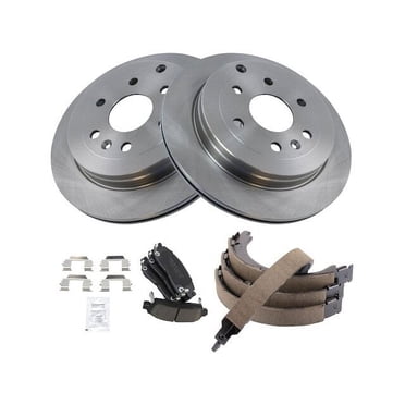Complete Rear Brake Kit For GM Trucks – Ceramic Pads, Rotors, Parking Shoes, Backing Plates – 1999-2007