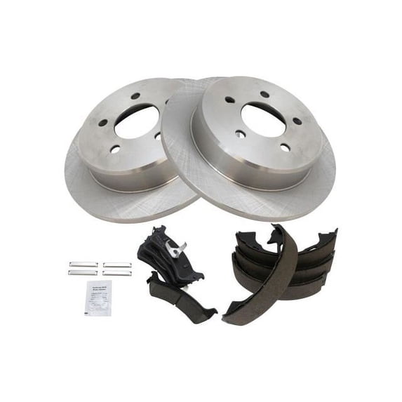 Rear Brake Pad Rotor and Parking Brake Kit - Compatible with 2001 - 2002 Ford Explorer Sport