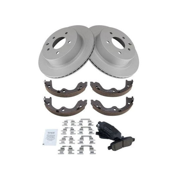 Rear Brake Pad Rotor and Parking Brake Kit - Compatible with 2003 - 2005 INFINITI G35 X 2004