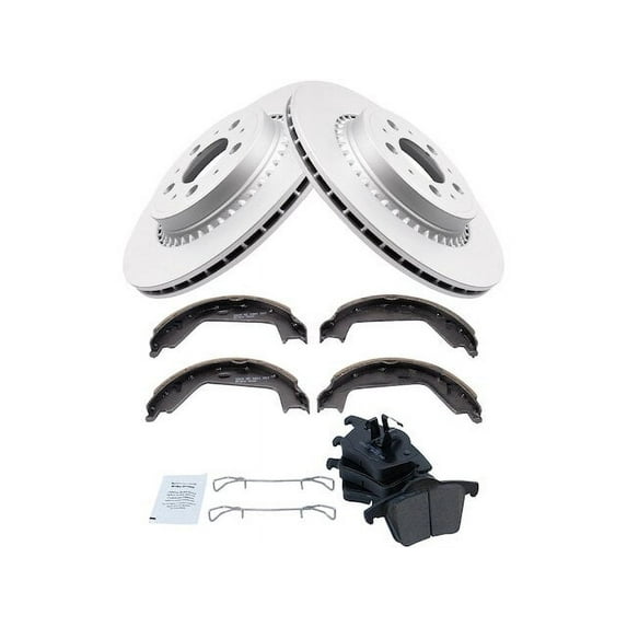 Rear Brake Pad Rotor and Parking Brake Kit - Compatible with 2003 - 2014 Volvo XC90 2004 2005 2006 2007 2008 2009 2010 2011 2012 2013