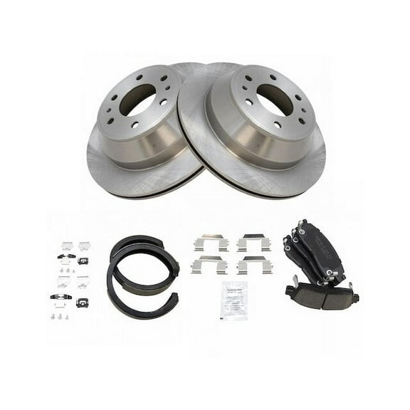 Rear Brake Pad Rotor and Parking Brake Kit - Compatible with 2004 - 2006 Chevy SSR 2005