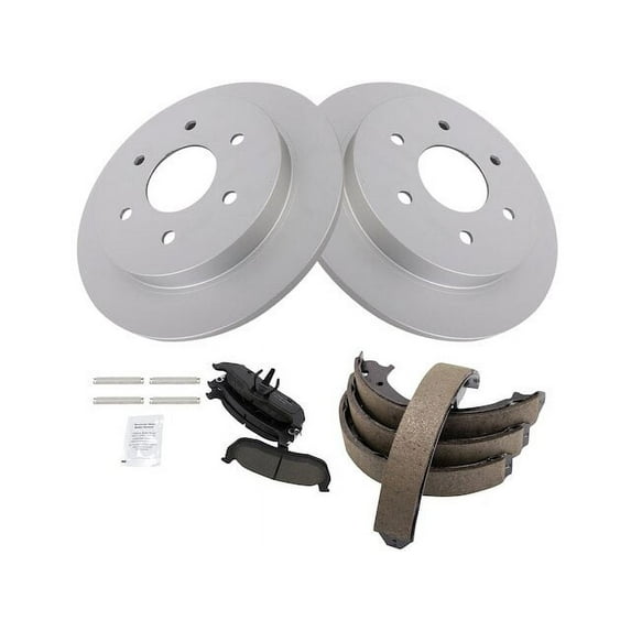 Rear Brake Pad Rotor and Parking Brake Kit - Compatible with 2004 - 2015 Nissan TITAN 2005 2006 2007 2008 2009 2010 2011 2012 2013 2014