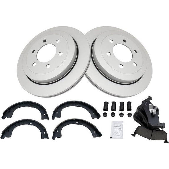 Rear Brake Pad Rotor and Parking Brake Kit - Compatible with 2007 - 2017 Ford Expedition 2008 2009 2010 2011 2012 2013 2014 2015 2016