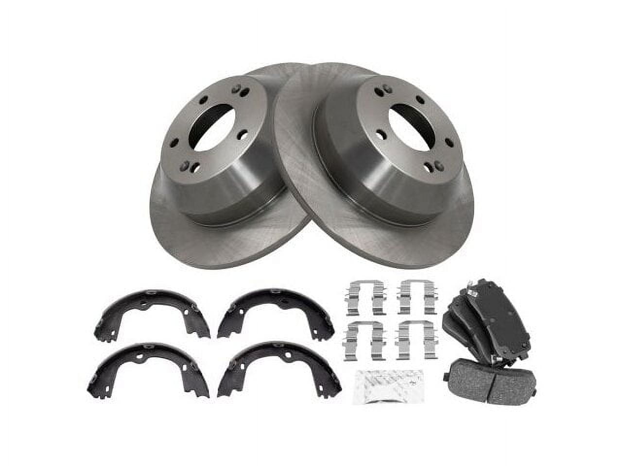 Rear Brake Pad Rotor and Parking Brake Kit Compatible with 2015