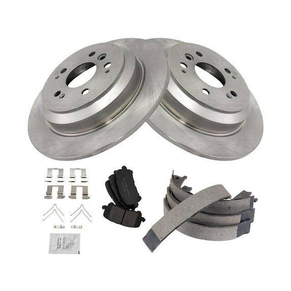 Rear Brake Pad Rotor and Parking Brake Kit - Compatible with 2017 - 2020 Honda Ridgeline 2018 2019