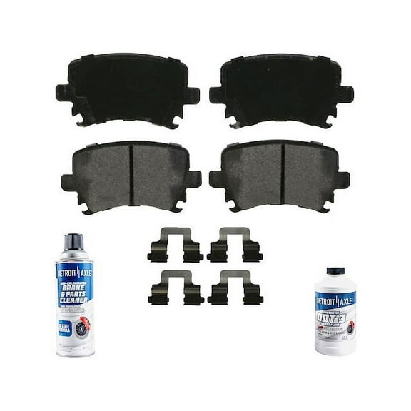 Rear Brake Pad Set - Compatible with 2006 - 2011, 2015 - 2021 Volkswagen GTI 2007 2008 2009 2010 2016 2017 2018 2019 2020