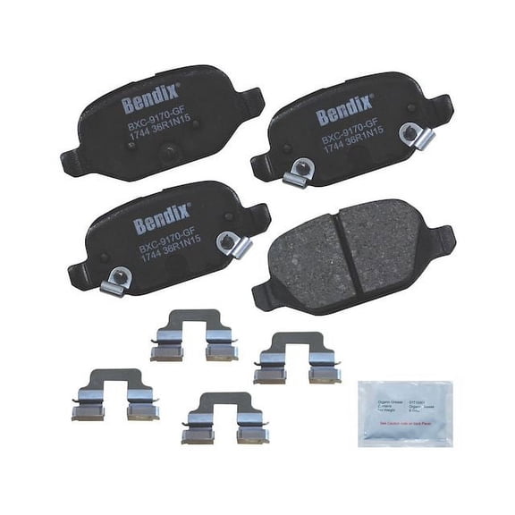 Rear Brake Pad Set - Compatible with 2013 - 2017 Fiat 500 E BATTERY EV EV/BEV 2014 2015 2016