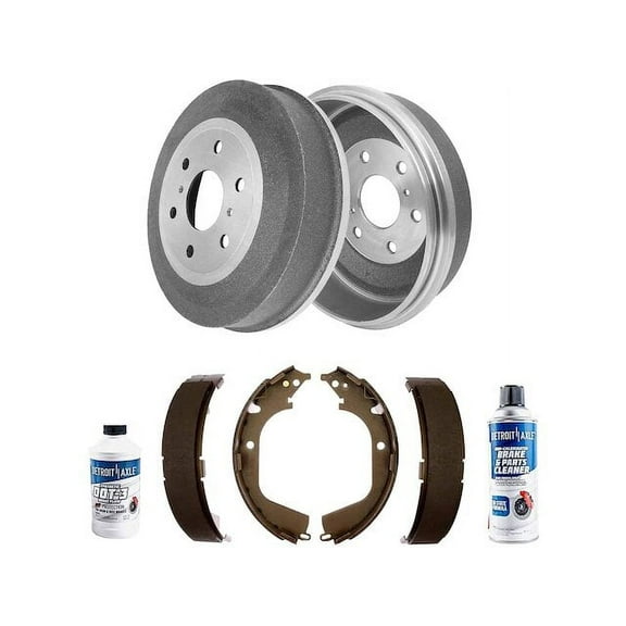 Rear Brake Pad Set and Brake Drum Kit - Compatible with 2009 - 2013 Chevy Silverado 1500 2010 2011 2012