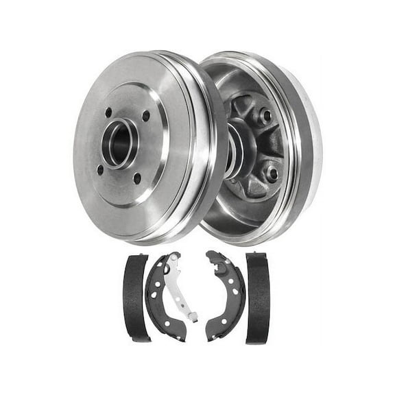 Rear Brake Pad Set and Brake Drum Kit - Compatible with 2012 - 2019 Nissan Versa 2013 2014 2015 2016 2017 2018