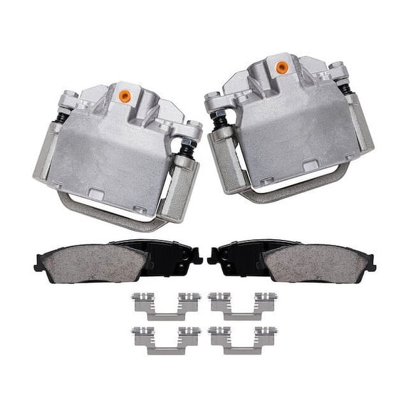 Rear Brake Pad and Caliper Kit - Compatible with 2007 - 2013 Cadillac Escalade EXT 2008 2009 2010 2011 2012