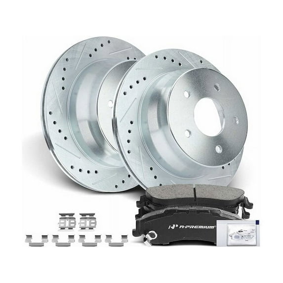 Rear Brake Pad and Rotor Kit 6 - Compatible with 1997 - 2001 GMC Jimmy 4.3L V6 1998 1999 2000