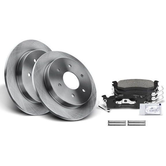 Rear Brake Pad and Rotor Kit 6 - Compatible with 2004 - 2015 Nissan TITAN 5.6L V8 2005 2006 2007 2008 2009 2010 2011 2012 2013 2014