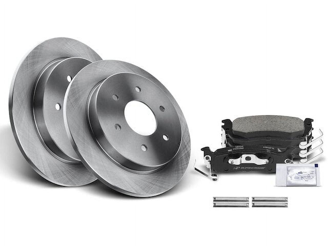 Detroit Axle Front Drilled & Slotted Brake Rotors For Nissan Titan, Armada, Infiniti QX56 (2007-2019) - 13.78", Zinc Plated