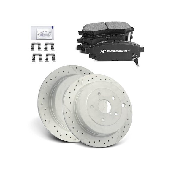 Rear Brake Pad and Rotor Kit 6 - Compatible with 2008 - 2014 Subaru Tribeca 3.6L H6 2009 2010 2011 2012 2013