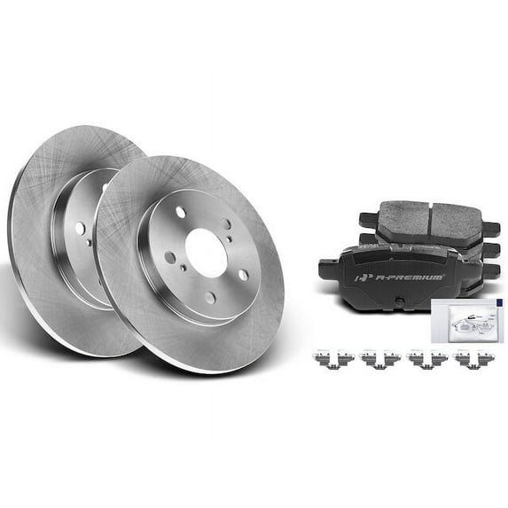 Rear Brake Pad and Rotor Kit 6 - Compatible with 2009 - 2011, 2013 Toyota Matrix 2.4L 4-Cylinder - Autopart Premium