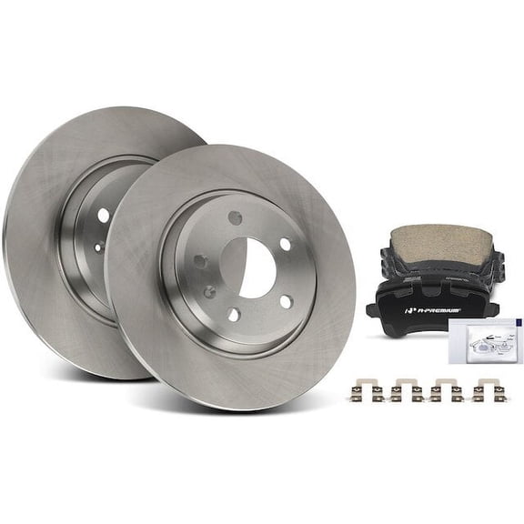 Rear Brake Pad and Rotor Kit 6 - Compatible with 2009 - 2017 Audi Q5 2010 2011 2012 2013 2014 2015 2016