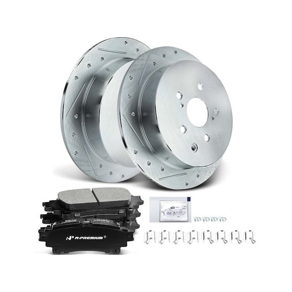 Rear Brake Pad and Rotor Kit 6 - Compatible with 2010 - 2015 RX350 3.5L V6 2011 2012 2013 2014