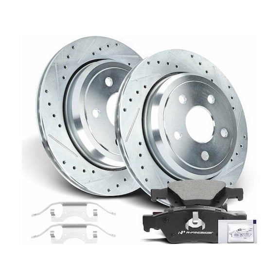 Rear Brake Pad and Rotor Kit 6 - Compatible with 2011 - 2020 Dodge Durango 2012 2013 2014 2015 2016 2017 2018 2019