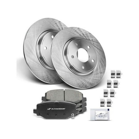 Rear Brake Pad and Rotor Kit 6 - Compatible with 2012 - 2020 Dodge Journey - Autopart Premium