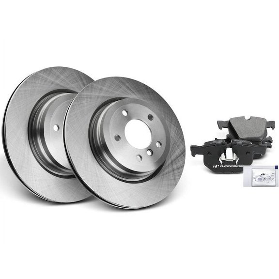 Rear Brake Pad and Rotor Kit 6 - Compatible with 2013 - 2015 BMW X1 xDrive35i 3.0L 6-Cylinder 2014