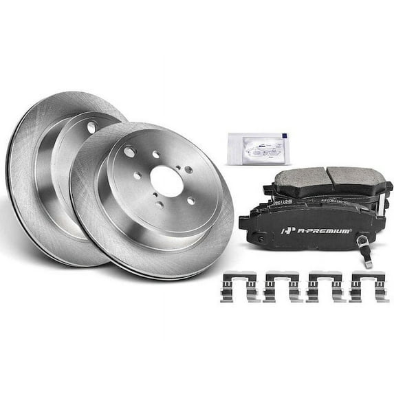 Rear Brake Pad and Rotor Kit 6 - Compatible with 2013 - 2017 Subaru BRZ 2.0L H4 - Autopart Premium