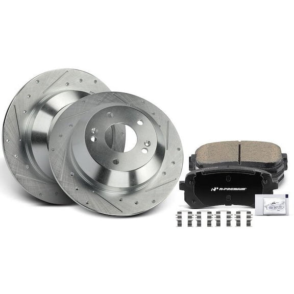 Rear Brake Pad and Rotor Kit 6 - Compatible with 2015 - 2016, 2018 - 2021 Kia Sedona 3.3L V6 2019 2020