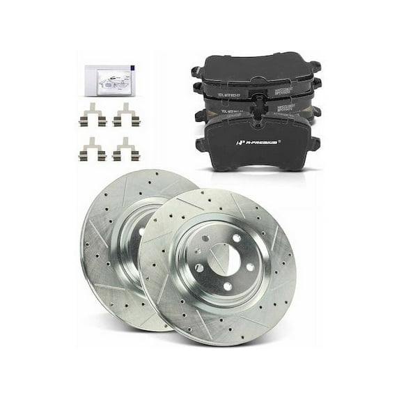 Rear Brake Pad and Rotor Kit 6 - Compatible with 2015 - 2017 Porsche Macan 2016