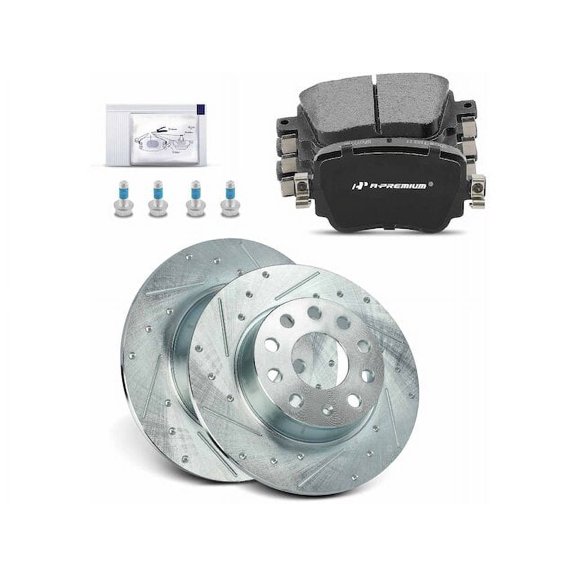 Rear Brake Pad and Rotor Kit 6 - Compatible with 2015 - 2021 Volkswagen Passat 2016 2017 2018 2019 2020