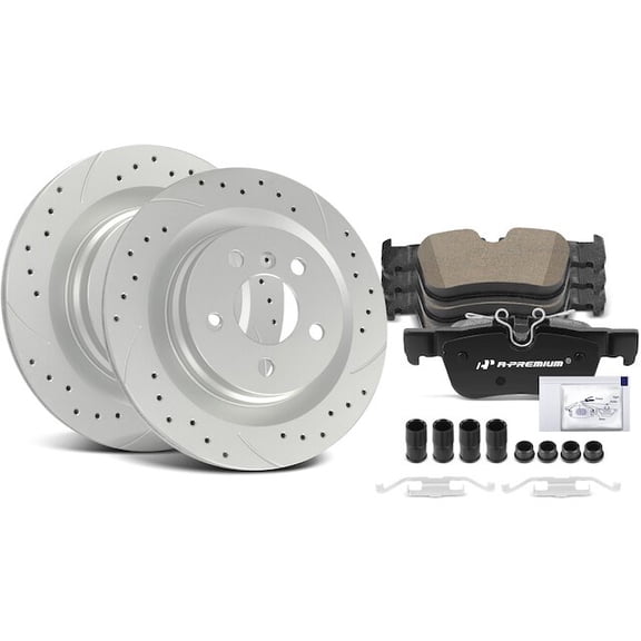 Rear Brake Pad and Rotor Kit 6 - Compatible with 2016 - 2022 BMW X1 2.0L 4-Cylinder 2017 2018 2019 2020 2021