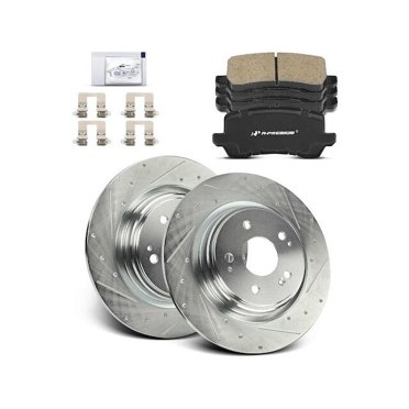 YXPCARS Ceramic Disc Brake Pad Set – Front & Rear For Acura MDX ZDX 2009-2015, Honda Pilot (8 Pads + Brake Fluid)