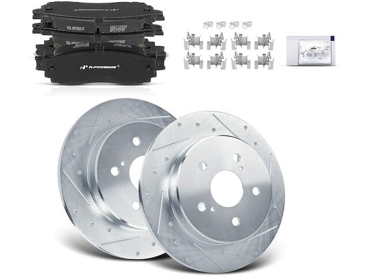 Rear Brake Pad and Rotor Kit 6 - Compatible with 2019 - 2022 Toyota ...